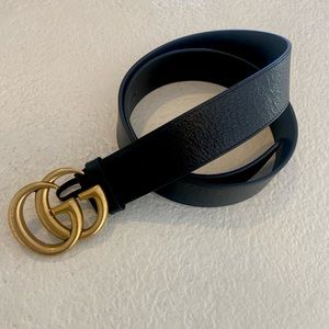 Very good condition Authentic Gucci Marmont GG logo black leather belt size 95
